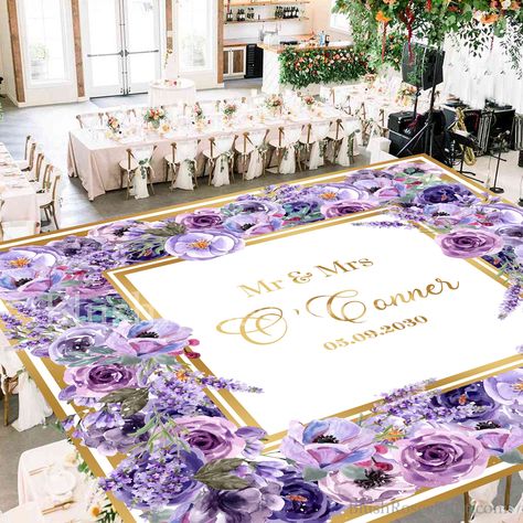 Excited to share the latest addition to my etsy shop https://etsy.me/3JuSU3I: Purple Flowers Dance Floor Sticker, Removable Dancing Floor Sticker, Lavender and Gold, Boho Floral Dance Floor Decal, Rustic Flowers DFS13 #pink #wedding #purple #bedroom #contemporary #we Dancing Floor Wedding, Floral Dance Floor, Lavender Wedding Decor, Dance Floor Decal, Bridgerton Theme, Purple Wedding Reception, Wedding Floor, Wedding Dance Floor, Gold Wedding Reception