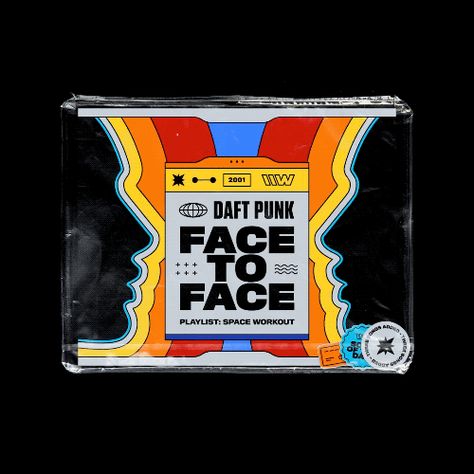 Song Of The Day, Banner Design Inspiration, Illustrator Design Tutorial, The Playlist, Typography Layout, Cover Art Design, Face To Face, Daft Punk, Album Cover Art