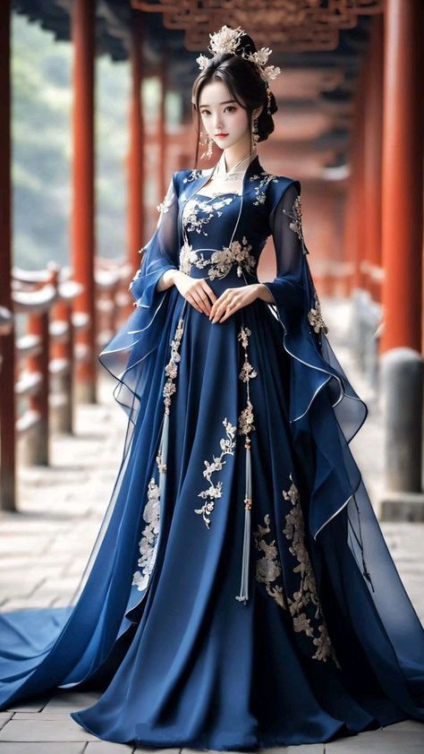 Chinese Historical Dress, Chinese Fantasy Clothing, Hanfu Dress Princesses, Chinese Traditional Dress Princesses, Chinese Empress Dress, Chinese Dress Traditional, Traditional Chinese Clothing Hanfu, China Traditional Dress, Asian Gowns