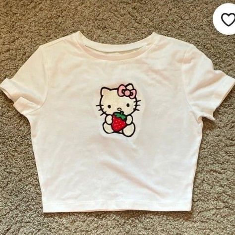 Y2k Shirts Aesthetic, Hello Kitty T-shirt, Ropa Hello Kitty, Hello Kitty Ropa, Coquette T Shirt, Hello Kitty Clothing, Hello Kitty Outfits, Clothes Hello Kitty, Sanrio T Shirt