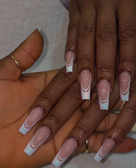 White Tip Nail Designs, Neutral Nail Art Designs, Neutral Nail Art, Cartoon Nail Designs, White French Nails, White Tip Nails, Light Blue Nails, French Nail Designs, Summery Nails