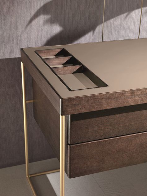 STARDUST | Writing desk By Busnelli design Marconato & Zappa Architetti Associati Black Wood Sideboard, Funny Furniture, Office Table Desk, Writing Desk With Drawers, Luxury Closets Design, Office Furniture Design, Home Office Storage, Drawer Design, Furniture Details