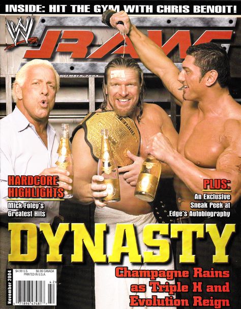 WWE magazine #WWE Wwe 2000s, Wwe Magazine, Triple H Wwe, Smackdown Vs Raw, Wwe Triple H, 2000s Magazines, Chris Benoit, Mick Foley, Dave Bautista