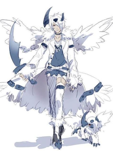 Absol and Human Absol Goldeen Pokemon, Evoluzioni Eevee, Pokemon Human, Pixel Pokemon, Pokemon Human Form, Gijinka Pokemon, Mega Pokemon, Pokemon People, Pokemon Gijinka