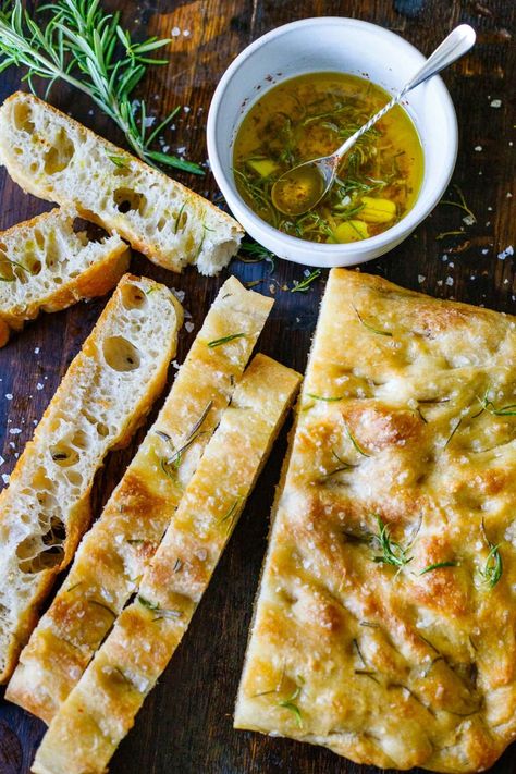 Hands down, this is the best focaccia bread recipe we've ever made! Topped with flaky sea salt and fresh rosemary, it's golden and airy with a crispy bottom. Easy to make. Vegan. Focaccia Bread Appetizers, Foccacia Bread Recipes Quick, Easy Foccia Bread Recipes, Rosemary Foccacia Bread, Flavoured Bread, Best Focaccia Bread, Foccacia Bread Recipes, Crusty Italian Bread Recipe, Italian Focaccia Recipe