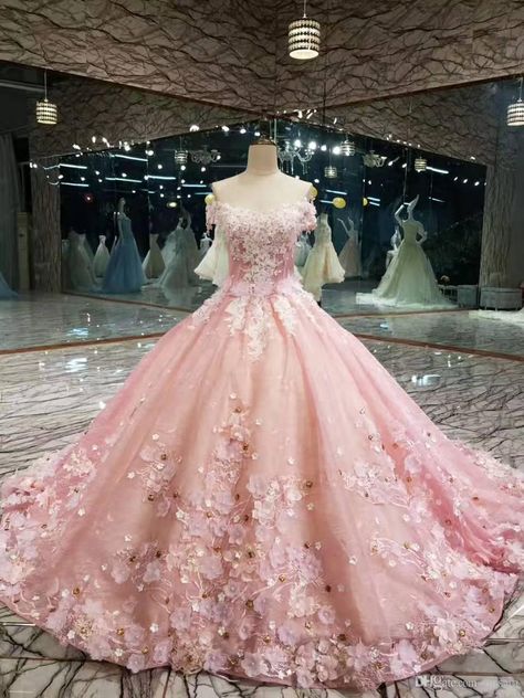 Pink And Green Wedding Dress, Bow Wedding Dress, Pretty Quinceanera Dresses, Pink Wedding Dresses, Princess Ball Gowns, Ball Gowns Evening, Princess Wedding Dresses, Quince Dresses, Ball Gown Dresses