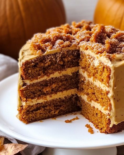 Spiced Pumpkin Cake Cream Cheese Spice Cake, Pumpkin Cake With Maple Frosting, Pumpkins Spice Cake, Autumn Spice Cake, Pumpkin Cake With Cream Cheese Frosting, Fall Pumpkin Cake, Pumpkin Layer Cake, Pumpkin Cake With Cream Cheese, Pumpkin Spice Cake Recipe