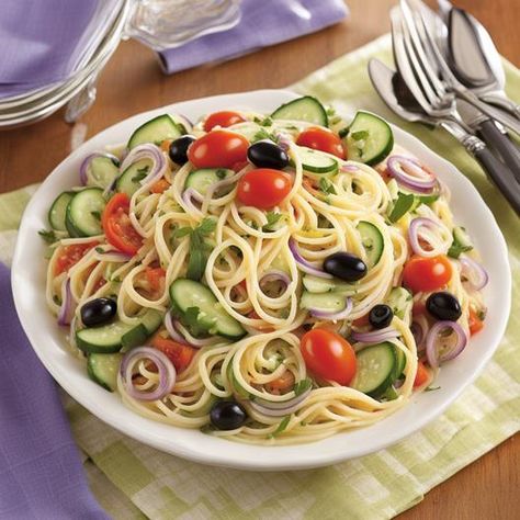 California Salad Recipe, California Spaghetti Salad Recipe, California Spaghetti Salad, California Spaghetti, Baked Cabbage Steaks, California Salad, Asparagus Recipes Roasted, Baked Cabbage, Homemade Italian Dressing