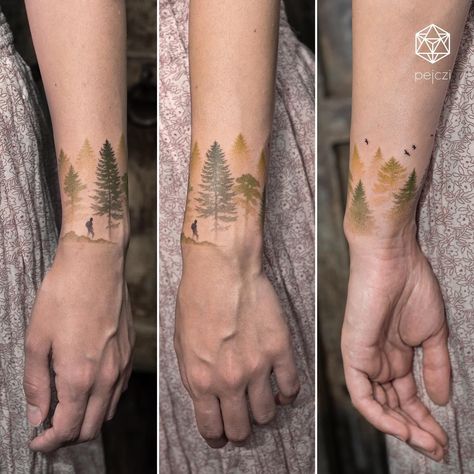 Redwood Tattoo, Forest Wanderer, Baby Tattoo Designs, Hiking Tattoo, Circle Tattoos, Forest Tattoos, Botanical Tattoo, Christina Perri, Back Tattoo Women