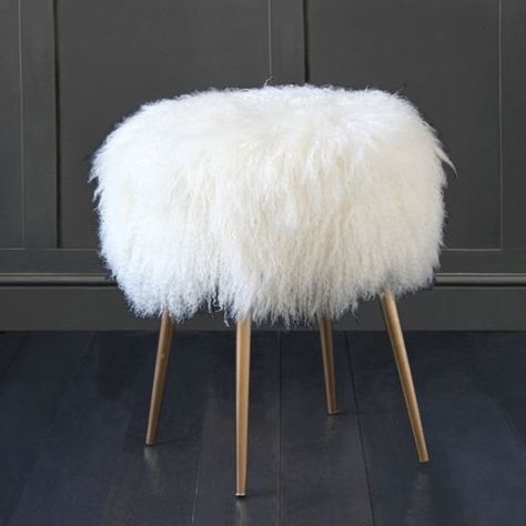 Fluffy Stool, Fluffy Chair, Wire Bar Stools, Fur Stool, Gold Pencil, Plumbing Pipe Furniture, Mongolian Fur, Mongolian Lamb, Industrial Dining Chairs