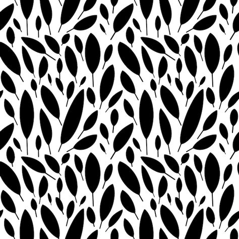 Black and white pattern with leaves.seam... | Premium Vector #Freepik #vector #seamless-floral #floral-texture #floral-print #seamless-flower Black And White Leaves, Tropical Leaves Pattern, Hipster Wallpaper, Heart Illustration, Hand Drawn Vector Illustrations, Textile Pattern Design, Black Leaves, Black White Pattern, Black And White Pattern