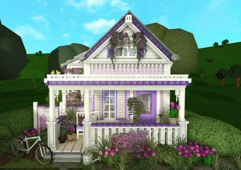 Bloxburg Cottage, Bloxburg House Builds, Roblox Bloxburg House Ideas, Kitchen Bloxburg, Two Story House Design, Bloxburg Builds, House Decorating Ideas Apartments, Simple Bedroom Design, City Layout