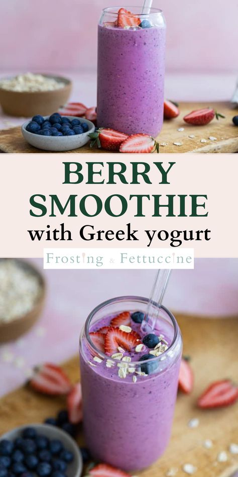 Smoothie Yogurt Frozen Fruit, Frozen Fruit And Yogurt Smoothie, Smoothie Recipes With Yogurt And Frozen Fruit, Yogurt Strawberry Smoothie, Blueberry Greek Yogurt Smoothie, Frozen Berry Yogurt, Fruit And Yogurt Smoothies, Frozen Fruit Protein Smoothie, Easy Berry Smoothie Recipes