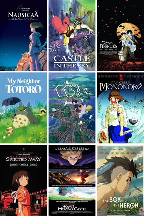 all studio ghibli movies in order watchlist The Castle In The Sky, All Studio Ghibli Movies, Pom Poko, Secret World Of Arrietty, Grave Of The Fireflies, Wind Rises, The Cat Returns, Neighbor Totoro, Studio Ghibli Movies