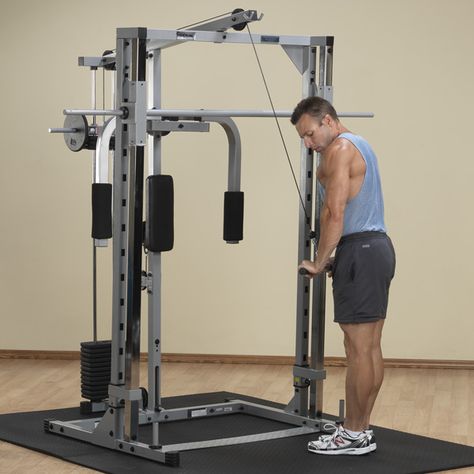 PLA144X - Lat Attachment for Powerline Smith Machine - Body-Solid Fitness Tricep Machine, Incline Decline Bench, Lat Pulldowns, Cable Crossover Machine, Cable Crossover, Club Fitness, Squat Machine, Preacher Curls, Super Glide