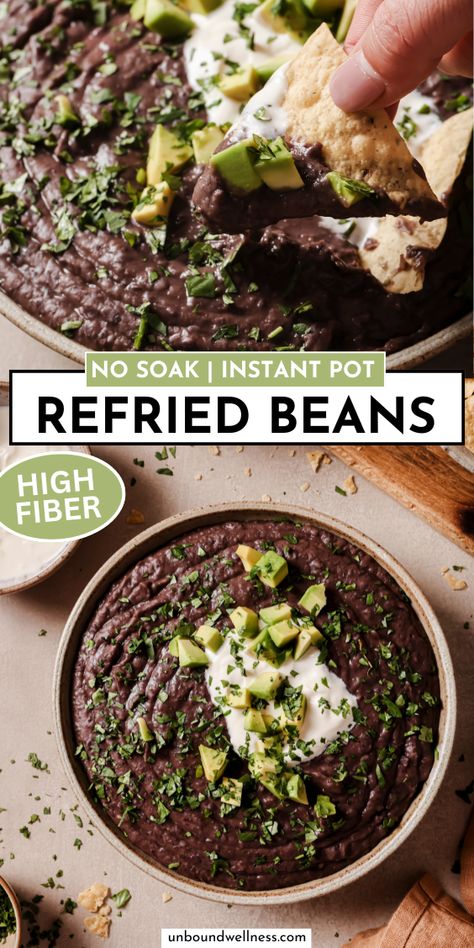 Easy Refried Beans Recipe, Refries Black Beans Recipe, Freezer Desserts Recipes, Instant Pot Refried Beans Recipe, Refried Beans Recipe Easy, Dry Black Beans, Instant Pot Refried Beans, Traditional Refried Beans, Refried Black Beans