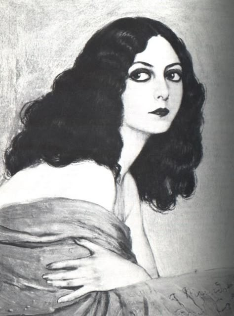 wwwambrosecomtumblr:    Musidora by René Carrère (1917). Peggy Guggenheim, The Velvet Underground, Man Ray, Art Et Illustration, Vintage Portraits, Ethereal Art, Gustav Klimt, Art Reference Photos, Vintage Illustration