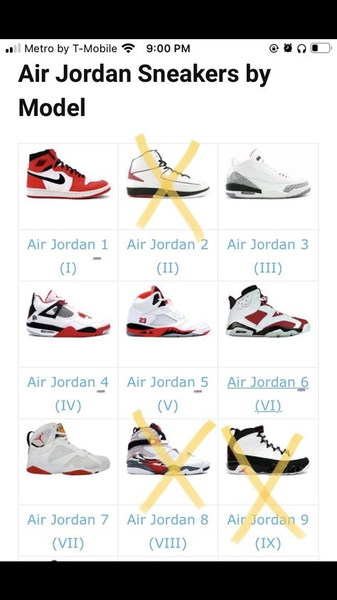 Types Of Jordans, Shoes Names, Air Jordan 9, Jordan 8, Jordan 7, Air Jordan Sneakers, Jordan 2, Air Jordan 6, Air Jordan 5