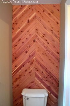 cedar planked herrinbone bathroom wall, bathroom ideas, diy, small bathroom ideas, wall decor, woodworking projects Accent Bathroom, Cedar Walls, Pallet Walls, Cedar Closet, Cedar Planks, Plank Walls, Small Woodworking Projects, Gorgeous Bathroom, Woodworking Projects That Sell