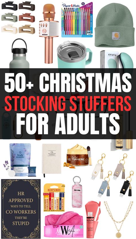 Regardless of where you are in your holiday shopping, it is usually easy to find stocking stuffers for kids. However, finding good stocking stuffers for adults could be a little more tricky. Here are the best stocking stuffers for adults and college students! No Junk Stocking Stuffers For Adults, Instead Of Stockings For Christmas, His Stocking Stuffers, Unisex Stocking Stuffers, Stocking Fillers For Adults Uk, Easy Stocking Stuffers For Adults, Stockings Gifts Ideas, Small Stocking Stuffer Ideas, Adult Christmas Stockings Ideas