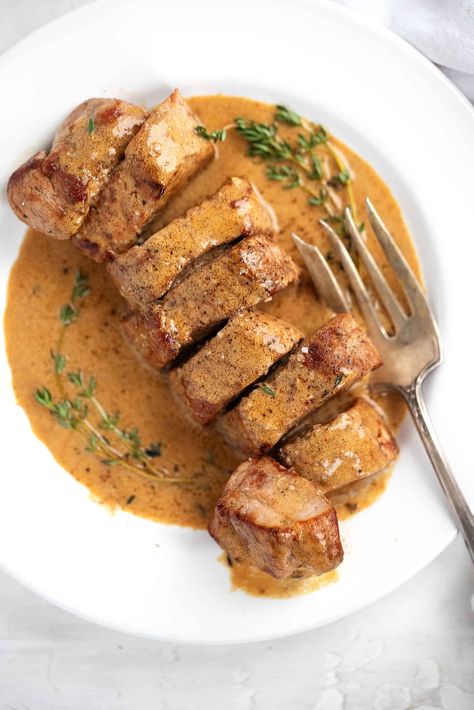 Taste Of Home Pork Tenderloin Recipes, Pork Tenderloin And Polenta, Pork Loin Mustard Sauce, Autumn Pork Tenderloin, Paleo Pork Tenderloin Recipes, Pork Tenderloin Marsala, Honey Mustard Sauce For Pork, Pork Tenderloin With Mustard Sauce, Pork Loin Fillet Recipes