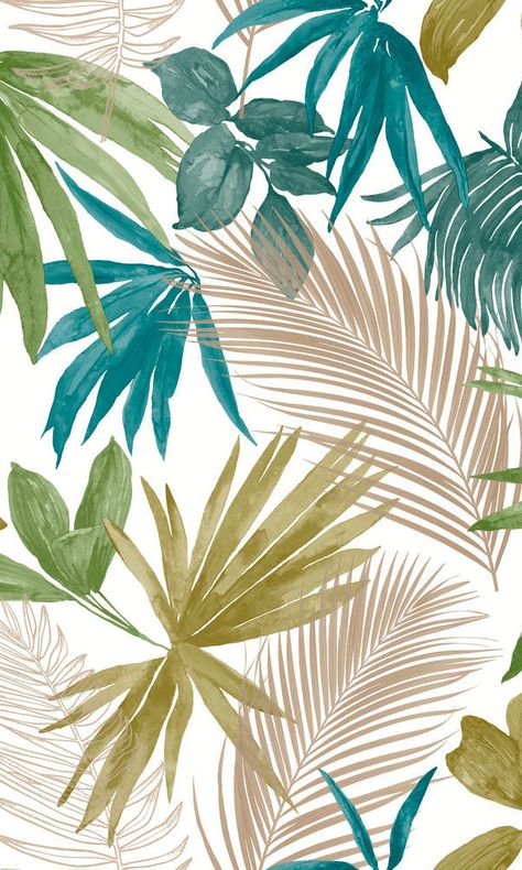 Glimmer Wallpaper, Dramatic Living Room, Tropical Prints Pattern, Living Room Wallpaper, Tropical Art Print, Tropical Leaves Pattern, Jungle Pattern, Botanical Leaves, Condo Decorating