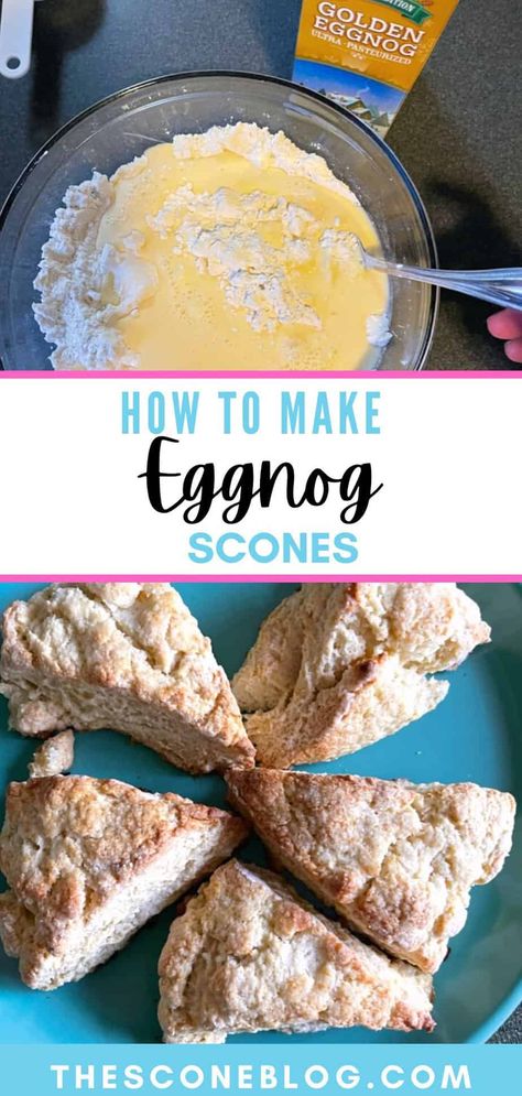 Eggnog Scones Recipe, Eggnog Scones, Christmas Scones, Make Eggnog, How To Make Eggnog, Egg Nog, Pastry Blender, Scone Recipe, Easy Cookie Recipes