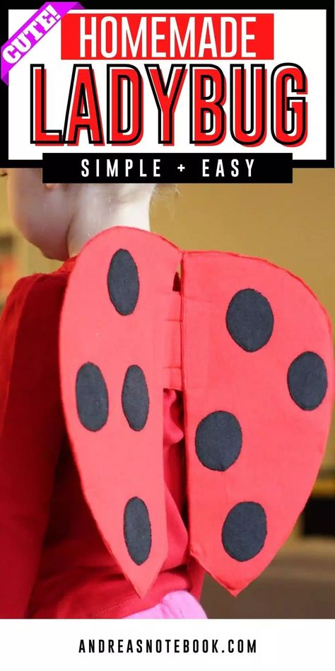 DIY ladybug wings. Homemade ladybug costume. Bug Wings. Bug Costume. Halloween Costume, dress up costume. Ladybug girl Ladybird Halloween Costume, Ladybird Halloween, Diy Ladybug Costume, Ladybug Costume Kids, Ladybug Felt, Diy Ladybug, Simple Wings, Ladybug Wings, Wings Diy