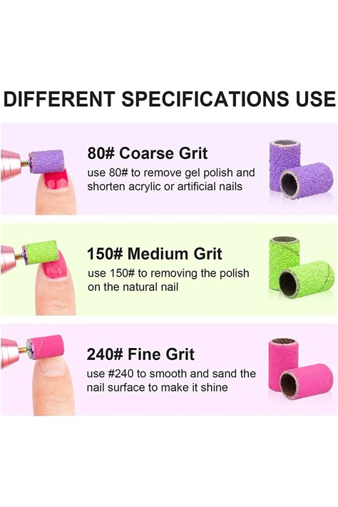 Rolybag Sanding Bands for Nail Drill Sanding Bands#80#150#240 Grits 210Pcs Color Coarse Fine Nail Sanding Bands 2Pcs Nail Drill Bits 3/32&#34; Mandrel Bits Portable Storage Box Set Nail Drill Bit Storage, Nail Sanding Bands, Sanding Bands For Nails, Drill Bits Types, How To Use Nail Drill Machine, Nail Tech School Student, Nail Drill Bits Guide, Nail Advertising Ideas, Nail Tech Notes