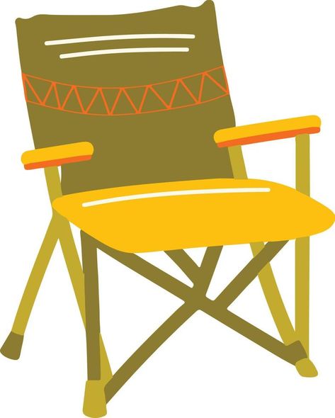 Fun Camping Chair Hand Drawn Summer Camp Illustration Summer Camp Illustration, Camp Illustration, Chair Cartoon, Vector Nature, Illustration Advertisement, Camping Chair, Camping Chairs, Nature Design, Summer Camp