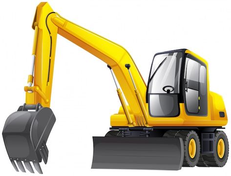 Excavator vehicle working | Free Vector #Freepik #freevector #hydraulic #backhoe #excavator #future Excavator Svg, Excavator Logo, Sublimacion Ideas, Heavy Construction Equipment, Construction Vehicle, Muslim Family, Family Cartoon, Sticker Template, Construction Tools