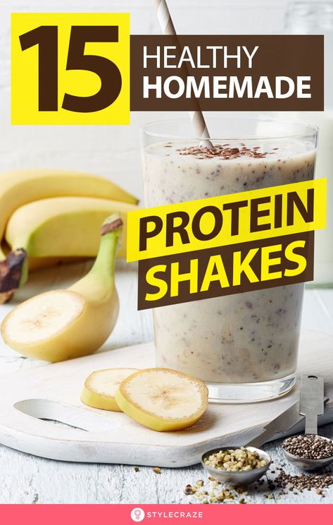 15 Healthy Homemade Protein Shakes: Protein shakes work wonders when it comes to reducing your hunger post-workout and gaining lean muscle and can help replace meals in a pinch. These homemade protein shakes are made with natural ingredients and taste way better than the commercial protein powders. #Recipes #Healthy #HealthyFood #ProteinShakes #Fitness Homemade Protein Shakes Recipes, Homemade Protein Shakes, Banana Protein Shake, Healthy Protein Shakes, Low Calorie Protein, Coconut Protein, Strawberry Protein, Protein Shake Recipes, Meal Replacement