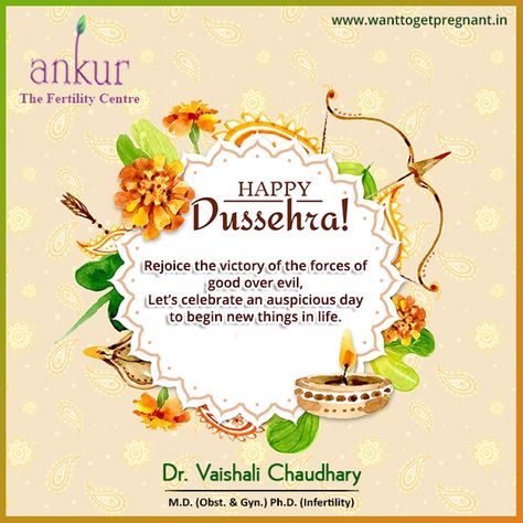 Celebrate The Victory Of The Force Of Good Over Evil. Let’s Celebrate An Auspicious Day To Begin New Thing In Life. May this Dasara light up for you. The hopes of Happy times and dreams for a year full of smiles! Ankur Fertility Centre wishes you #HappyDussehra! #HappyDasara #AnkurfertilityCentre Fatehgarh Sahib, Saraswathi Pooja, Destination Wedding Themes, Dussehra Wishes, Happy Dussehra Wishes, Dove Images, Ma Durga, Good Over Evil, Festival Post