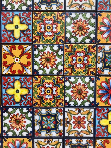 Spanish Mosaic Tile, Spanish Mosaic, Sara Core, Colorful Tile, Colourful Tile, Mosaic Tile, Mosaic Tiles, Red And Black, Dodge