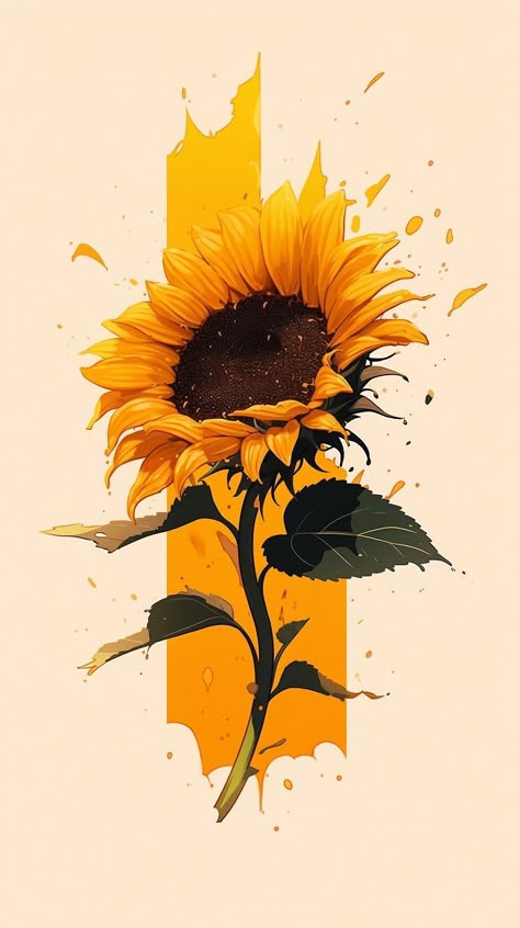 Iphone Wallpapers Sunflowers, Sunflower Wallpaper Iphone, Sunflower Iphone Wallpaper, Sunflower Drawing, Arte Van Gogh, Sunflower Wallpaper, Cute Flower Wallpapers, Sunflower Tattoo, Sunflower Art