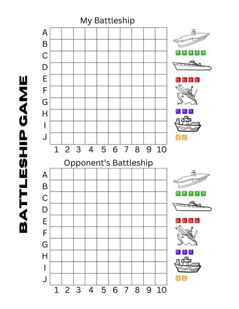 Free Battleship Printable Game Board for Kids (Paper Sheets) | Happy Mom Hacks Battleship Game, Board Game Template, Printable Board Games, Road Trip Activities, Printable Christmas Games, Scavenger Hunt For Kids, Printables Free Kids, Board For Kids, Board Games For Kids