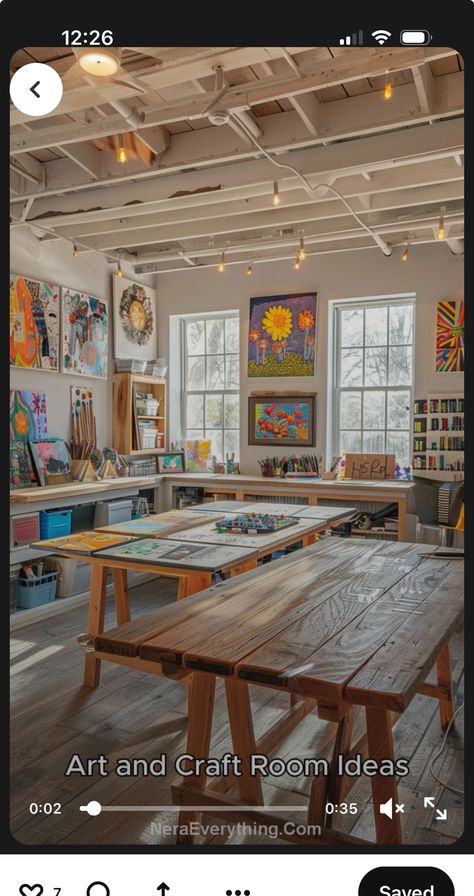 Art And Craft Room, Art Craft Room, Garage Art Studio, Craft Room Makeover, Craft Room Ideas, Crafts 2024, Creative Studio Space, Artist Workspace, Small Art Studio