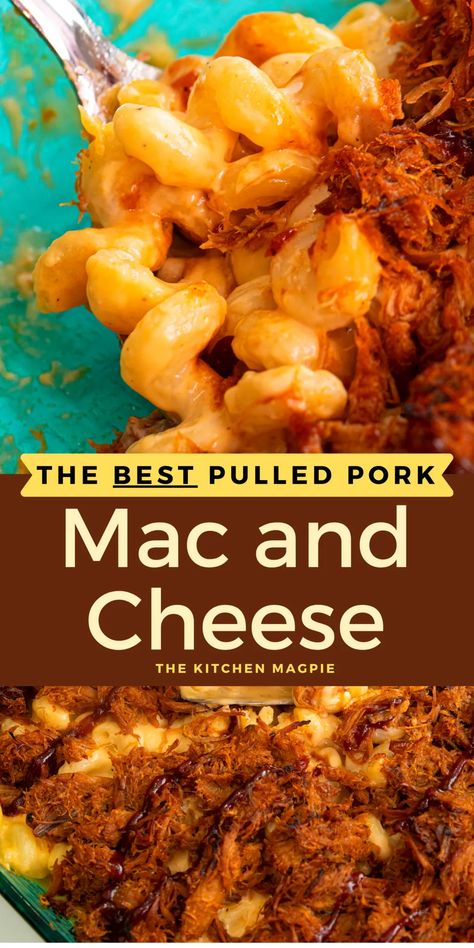 Pork And Mac And Cheese, Hot Pasta Dishes, Southern Casseroles, Pulled Pork Mac And Cheese, Pork Mac And Cheese, Pulled Pork Leftover Recipes, Family Friendly Dinner Recipes, Mac And Cheese Pasta, Leftover Pulled Pork