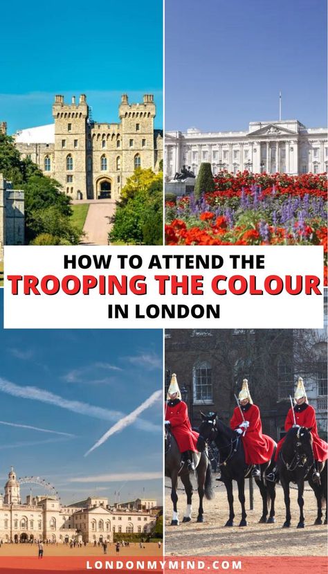 Planning a trip to London in mid-June? Here's a guide to Trooping the Colour and how to attend this special event in London. London In June, London Bucket List, Trooping The Colour, Travel Guide London, Trip To London, Things To Do In London, Visit London, Planning A Trip, London Travel