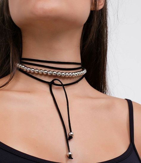 Thanksgiving Jewelry, Gold Jewelry Gift, Chocker Necklace, Jewelry Quotes, Choker Collar, Rope Necklace, Pretty Jewellery, Diy Necklace, Leather Jewelry