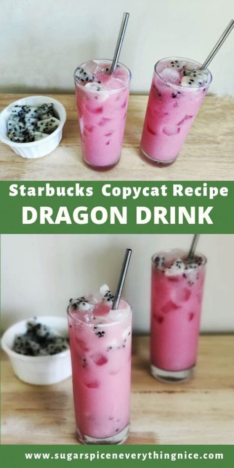 Starbucks Dragon Drink Recipe, Dragon Drink Starbucks, Dragon Drink Recipe, Dragon Drink, Copycat Drink Recipes, Drink Starbucks, Copycat Starbucks Recipes, Starbucks Drinks Recipes, Pink Drink