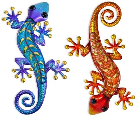 Metal Gecko Wall Art, Lizard Art, Gecko Wall Art, Glass Wall Sculpture, Hanging Sculpture, Outdoor Metal Wall Art, Boho Space, Outdoor Living Decor, Metal Art Sculpture