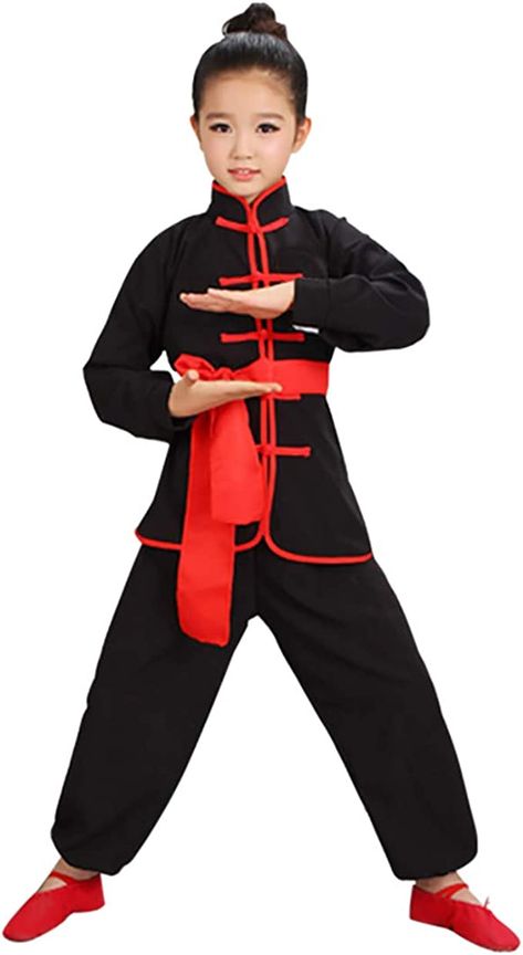 Amazon.com: Kids Kung Fu Suit Tai Chi Uniform Chinese Martial Art Wing Chun Taichi Clothing Set Performance Wear for Boys and Girls (Black(Long Sleeve), L(Height 45-49")) : Clothing, Shoes & Jewelry Kung Fu Clothing, Kung Fu Uniform, Martial Arts Clothing, Martial Art Uniform, Chinese Martial Arts, Button Outfit, Short Sleeve Jacket, Girls 16, Martial Art