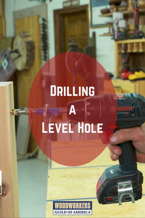 Even if you own a drill press you sometimes run into situations where you need to use a cordless drill to drill a hole. When the hole you’re drilling is horizontal, and the thing you’re drilling into is plumb, you can use this cool trick. Woodwork Ideas, Moonshine Recipes, Wood Finishing, Simple Woodworking Plans, Drill Guide, Carpentry Diy, Hearth And Home, Drilling Holes, Drill Press