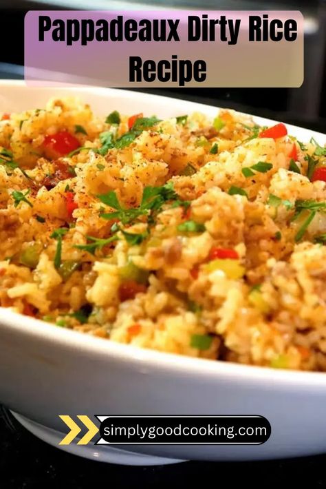 Pappadeaux Dirty Rice Recipe How To Make Dirty Rice, Pappadeaux Dirty Rice Recipe, Dirty Rice Recipe Easy, Pappadeaux Recipe, Longhorn Steakhouse Recipes, Dirty Rice Recipe, Steakhouse Recipes, Quinoa Dishes, Dirty Rice