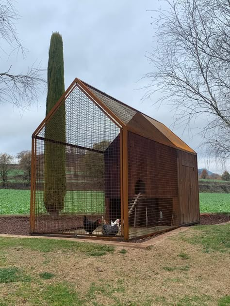 All Season Chicken Coop, Chicken House Pallets, Minimalist Chicken Coop, Scandinavian Chicken Coop, Pigeon House Ideas, Chicken Coop Ideas Backyard, Coop And Run Ideas, Chicken Coop And Run Ideas, Decorating Backyard