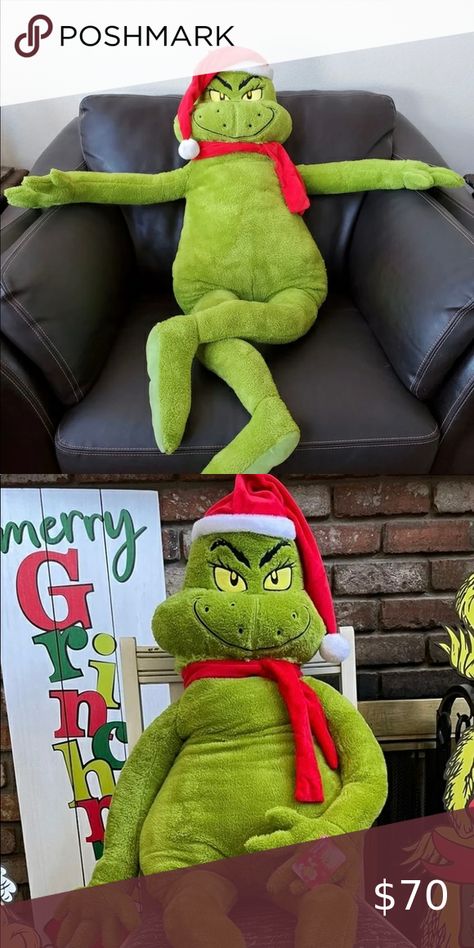 Grinch Jumbo Plush 48" Grinch Stuffed Animal, Grinch Outfit, Grinch Christmas Decor, Grinch Plush, Birthday Dream, Grinch Stuff, Dr Seuss The Grinch, Giant Plush, The Grinch Christmas