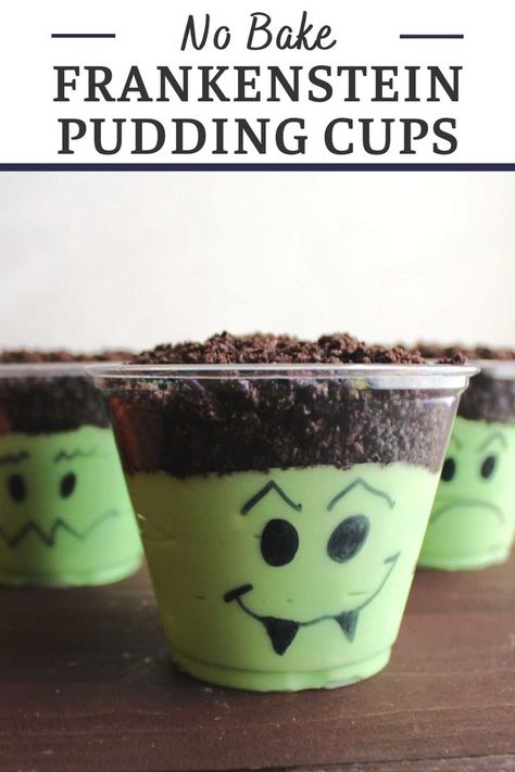 Halloween Pudding Cups, Halloween Pudding, Autumn Desserts, Spooky Sweets, Pumpkin Guts, Dirt Pudding, Creepy Halloween Food, Recipe App, Spooky Snacks