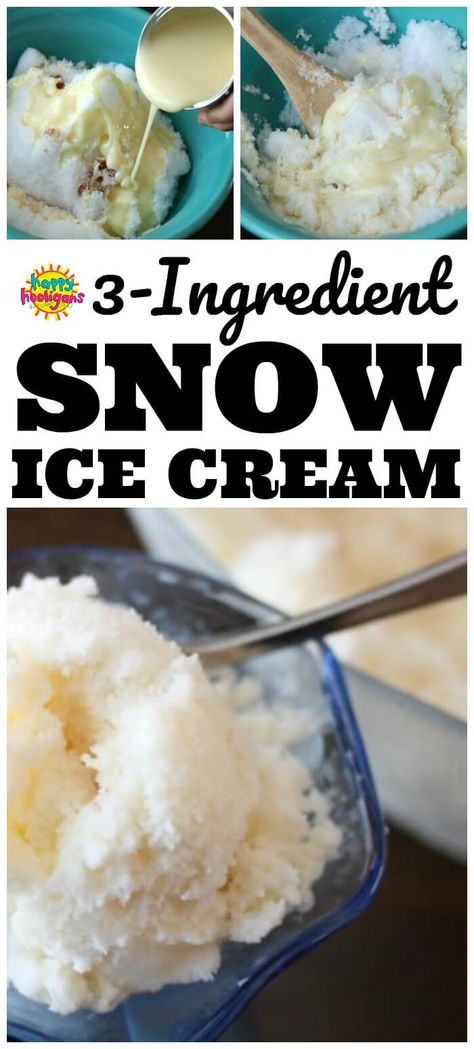 Easy Snow Ice Cream Recipe: Making Snow Ice Cream, also known as Snow Cream is a classic childhood activity that every kid should try. It's easy to make with 3 ingredients: fresh snow, vanilla and condensed milk. #HappyHooligans #SnowCream #SnowIceCream #Recipes #WinterActivities #SnowActivities #KidsActivities #WinterFun #DaycareFun #PreschoolFun Snow Ice Cream Recipe, Snowcream Recipe, Snow Ice Cream, Making Snow, Snow Castle, Snow Cream, Castle Aesthetic, Healthy Food Facts, Snow Ice