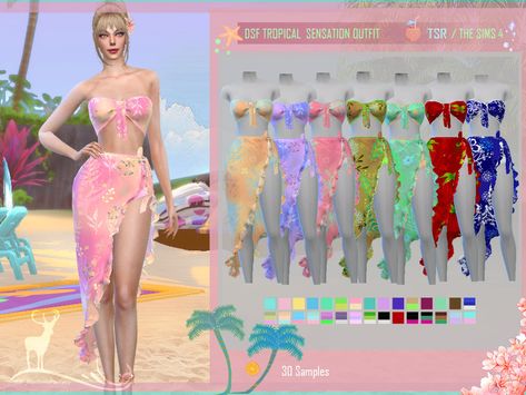 The Sims Resource - DSF TROPICAL SENSATION OUTFIT Ocean Sims 4 Cc, Sims 4 Cc Sulani Clothes, Sims 4 Island Living Cc Clothes, Sims 4 Sulani Cc, Sims 4 Mermaid Cc, Sims 4 Sulani, Mods Sims 4, Ts4 Clothes, Sims Packs